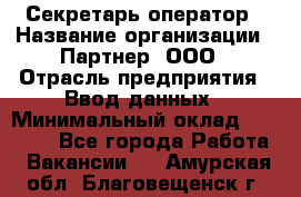 Секретарь-оператор › Название организации ­ Партнер, ООО › Отрасль предприятия ­ Ввод данных › Минимальный оклад ­ 24 000 - Все города Работа » Вакансии   . Амурская обл.,Благовещенск г.